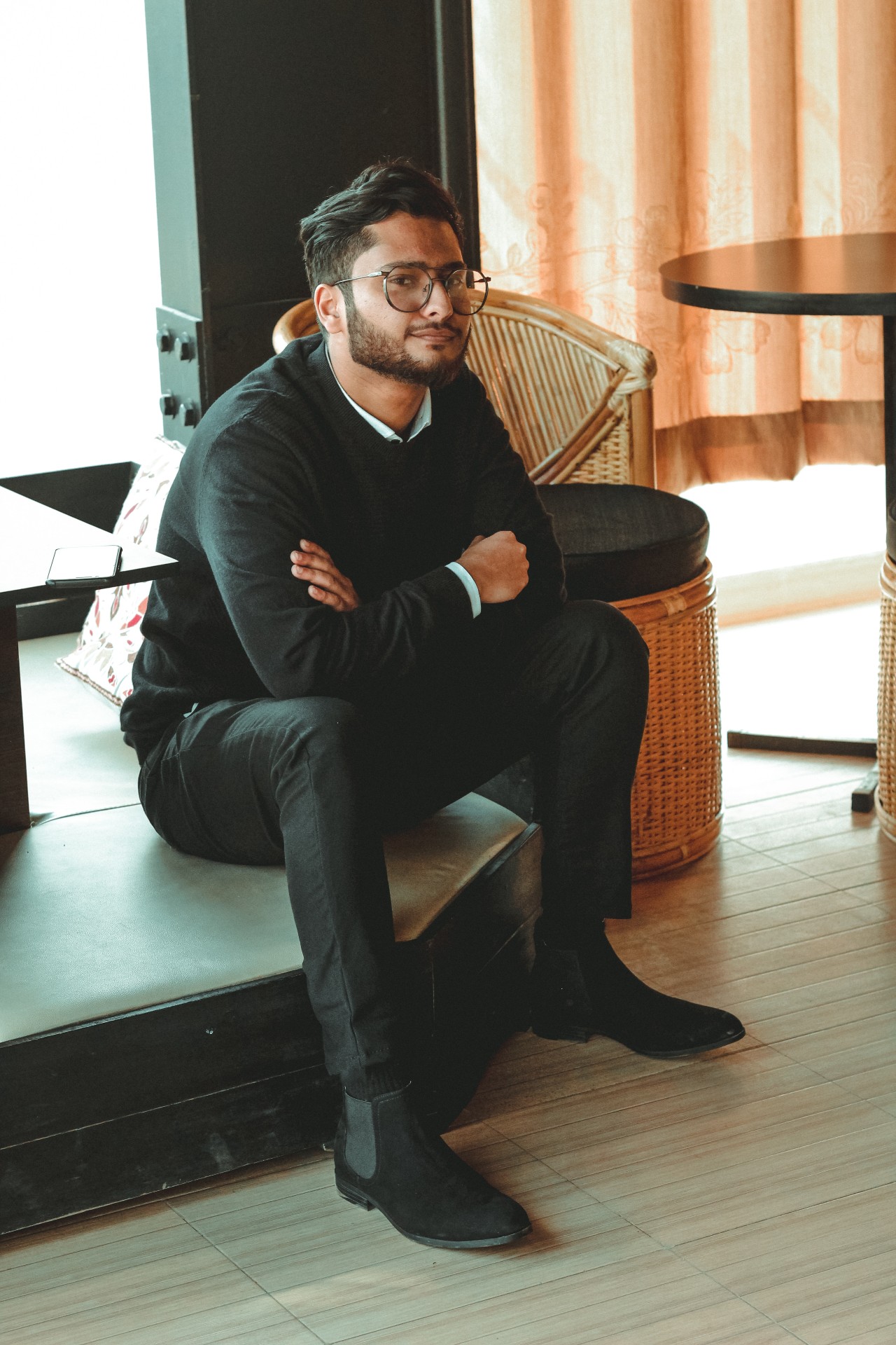 a man sitting in a chair