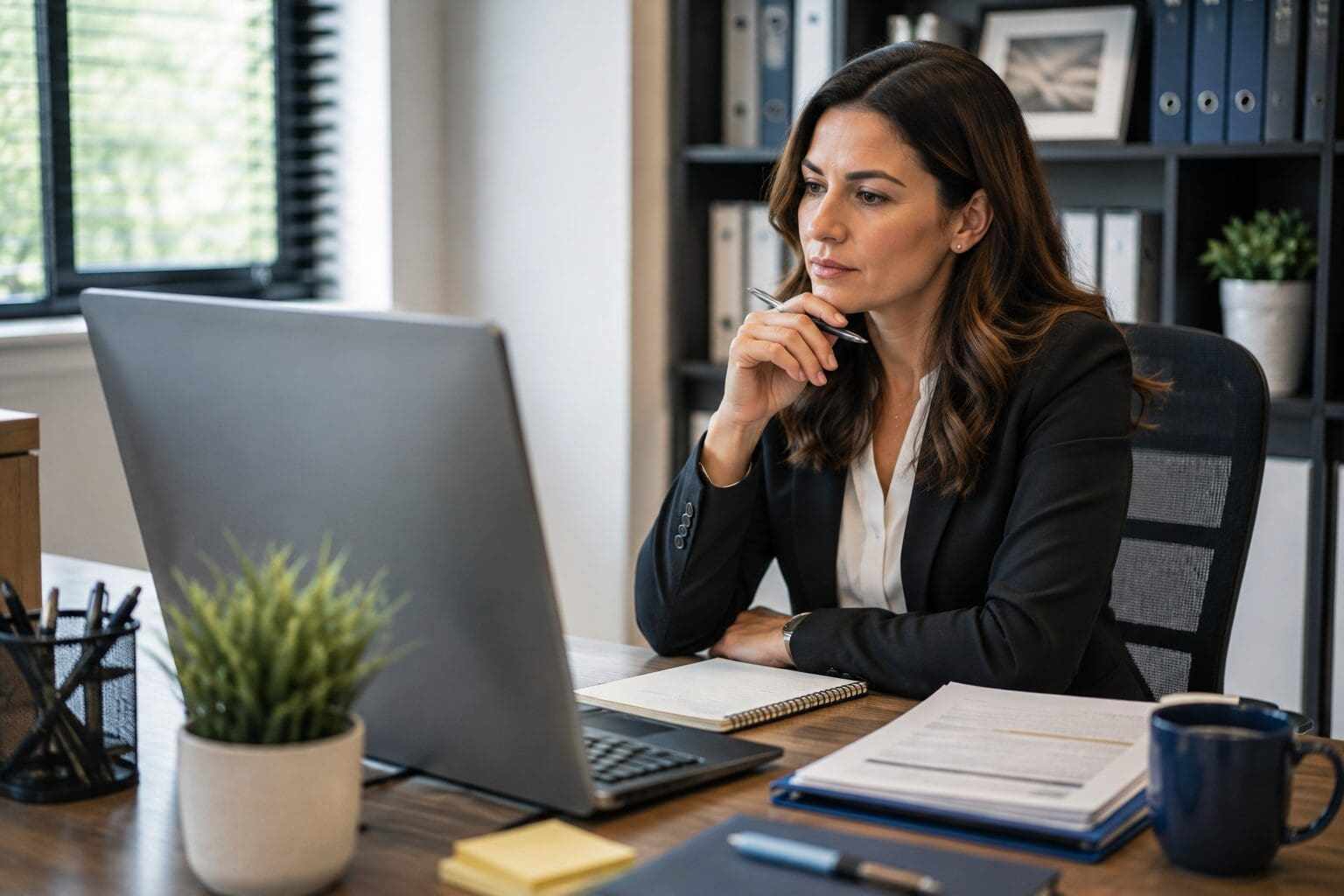 Business owner reviewing employment practices liability insurance policy