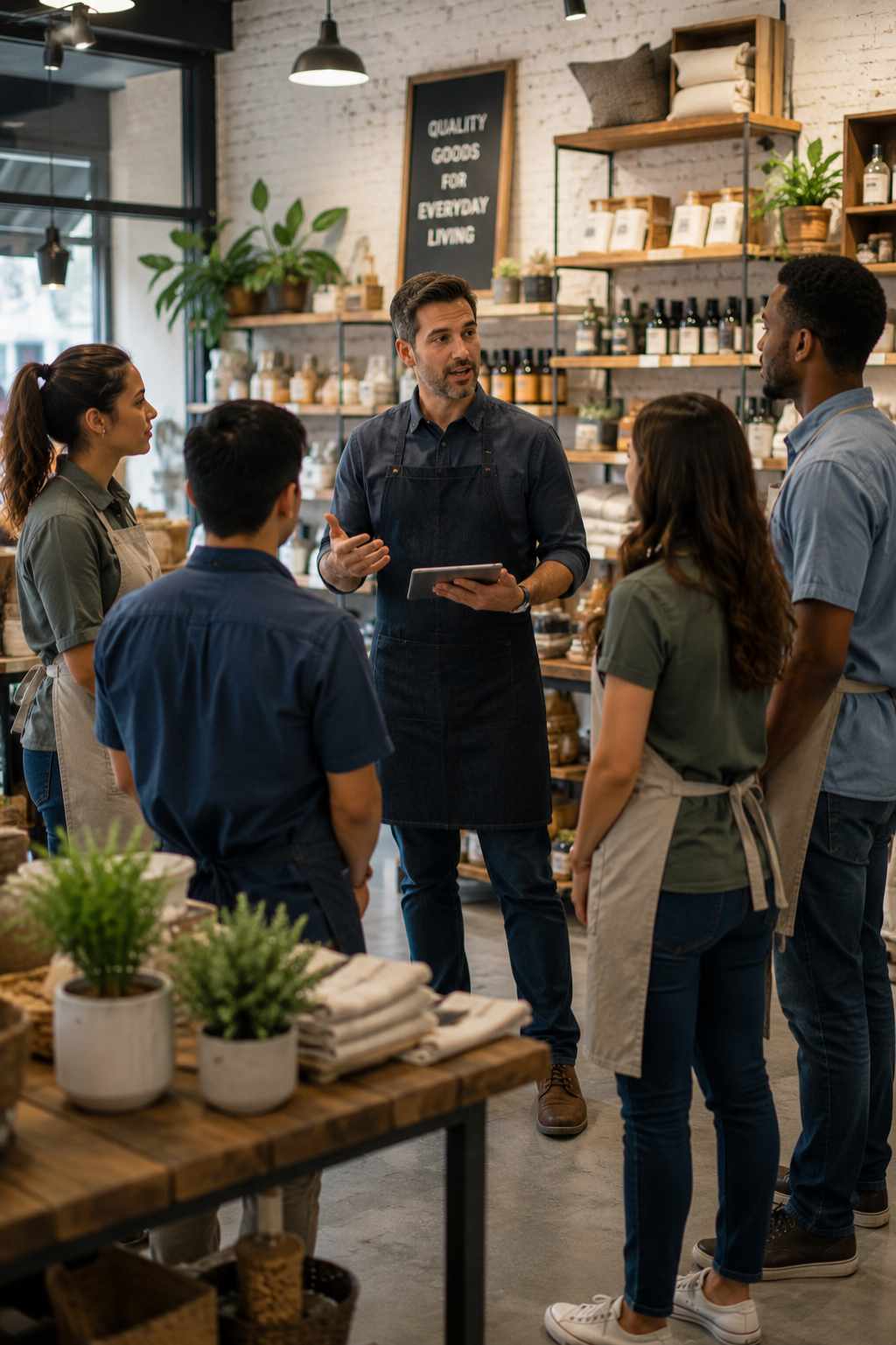 Employees meeting inside a professional workplace representing workers compensation insurance.